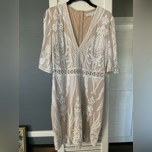 White sequined cocktail dress